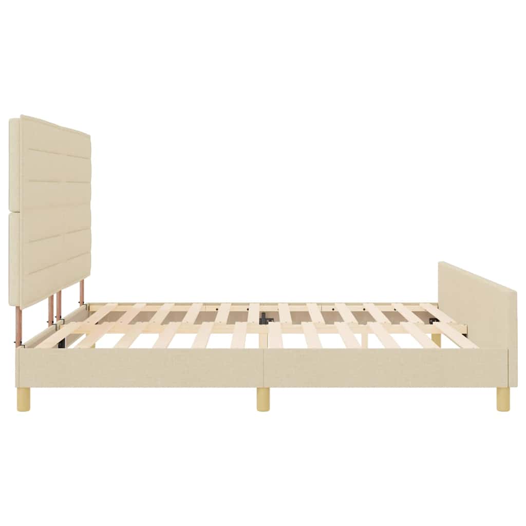 Bedframe met hoofdeinde Crème 200 x 200 cm Stof