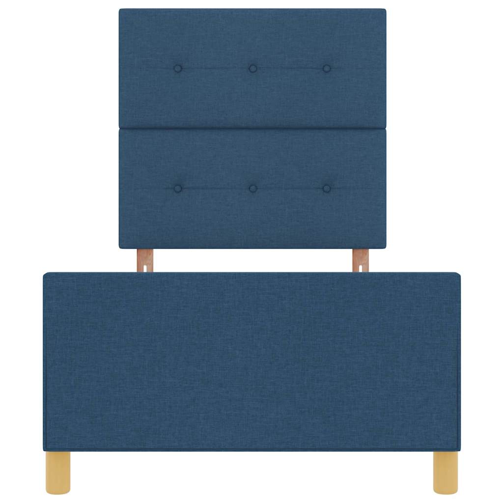 Bedframe met hoofdeinde Blauw 90 x 190 cm Stof