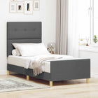 Bedframe 90x200 cm donkergrijs stof