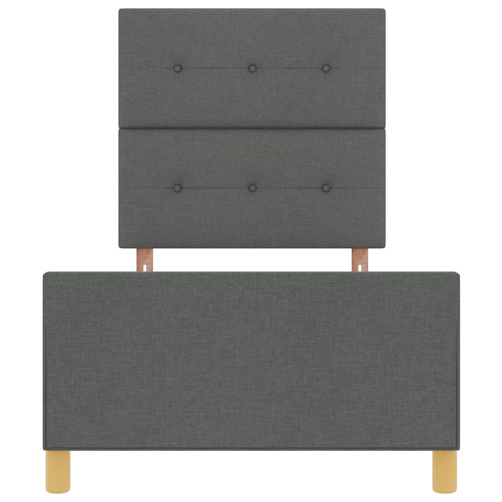 Bedframe met hoofdeinde Donkergrijs 90 x 200 cm Stof