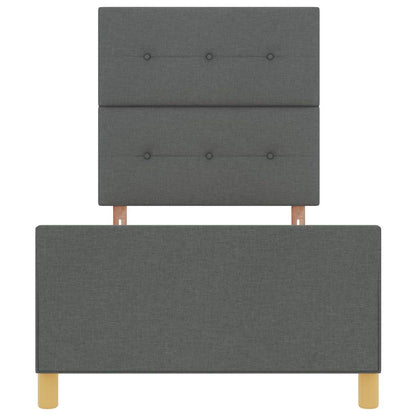Bedframe met hoofdeinde Donkergrijs 90 x 200 cm Stof