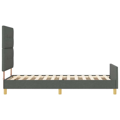 Bedframe met hoofdeinde Donkergrijs 90 x 200 cm Stof