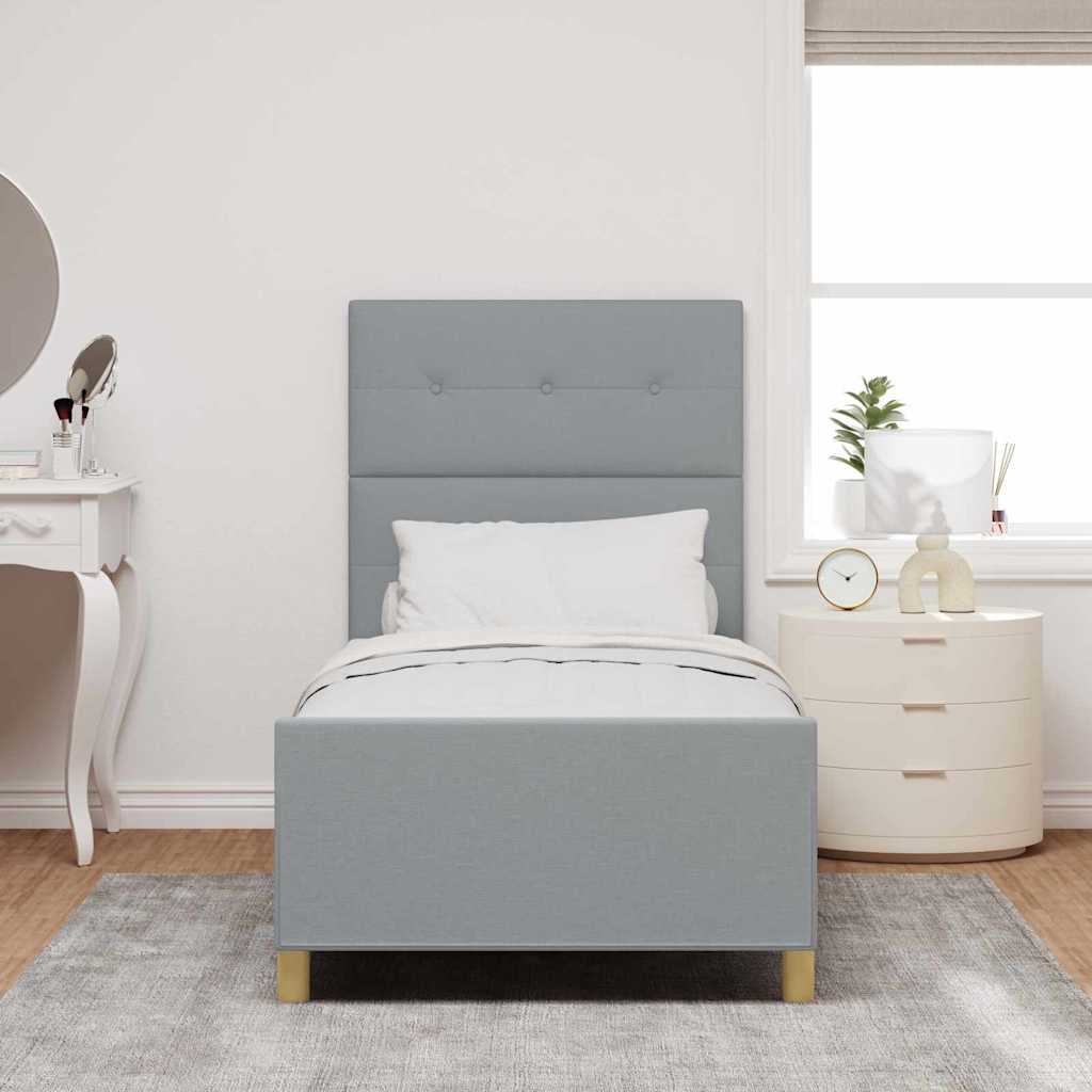 Bedframe met hoofdeinde Lichtgrijs 100 x 200 cm Stof
