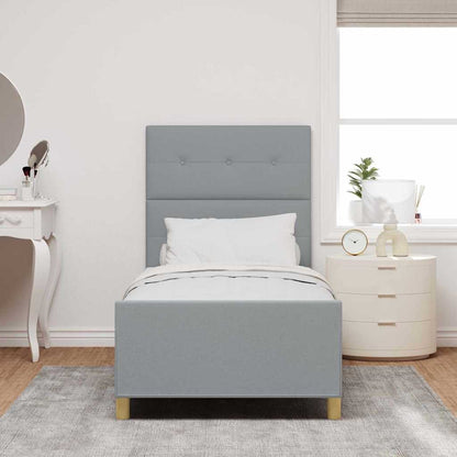 Bedframe met hoofdeinde Lichtgrijs 100 x 200 cm Stof