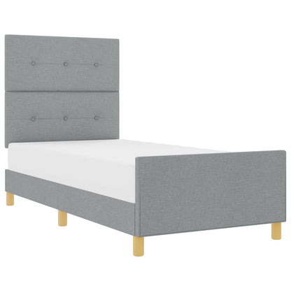 Bedframe met hoofdeinde Lichtgrijs 100 x 200 cm Stof
