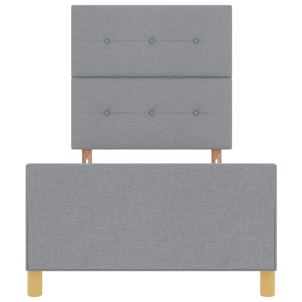 Bedframe met hoofdeinde Lichtgrijs 100 x 200 cm Stof