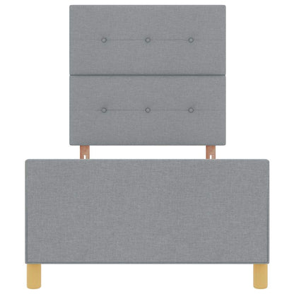 Bedframe met hoofdeinde Lichtgrijs 100 x 200 cm Stof