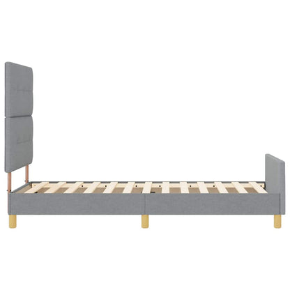 Bedframe met hoofdeinde Lichtgrijs 100 x 200 cm Stof