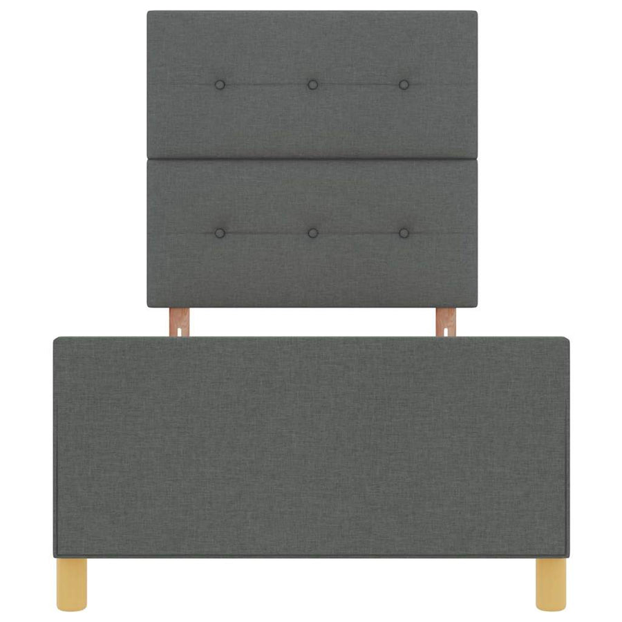 Bedframe met hoofdeinde Donkergrijs 100 x 200 cm Stof