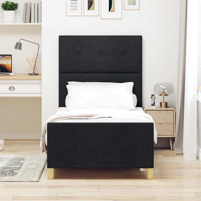 Bedframe met hoofdeinde Zwart 100 x 200 cm Stof