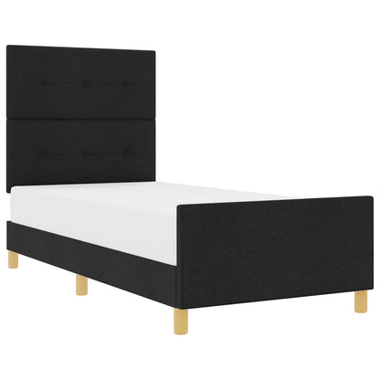 Bedframe met hoofdeinde Zwart 100 x 200 cm Stof