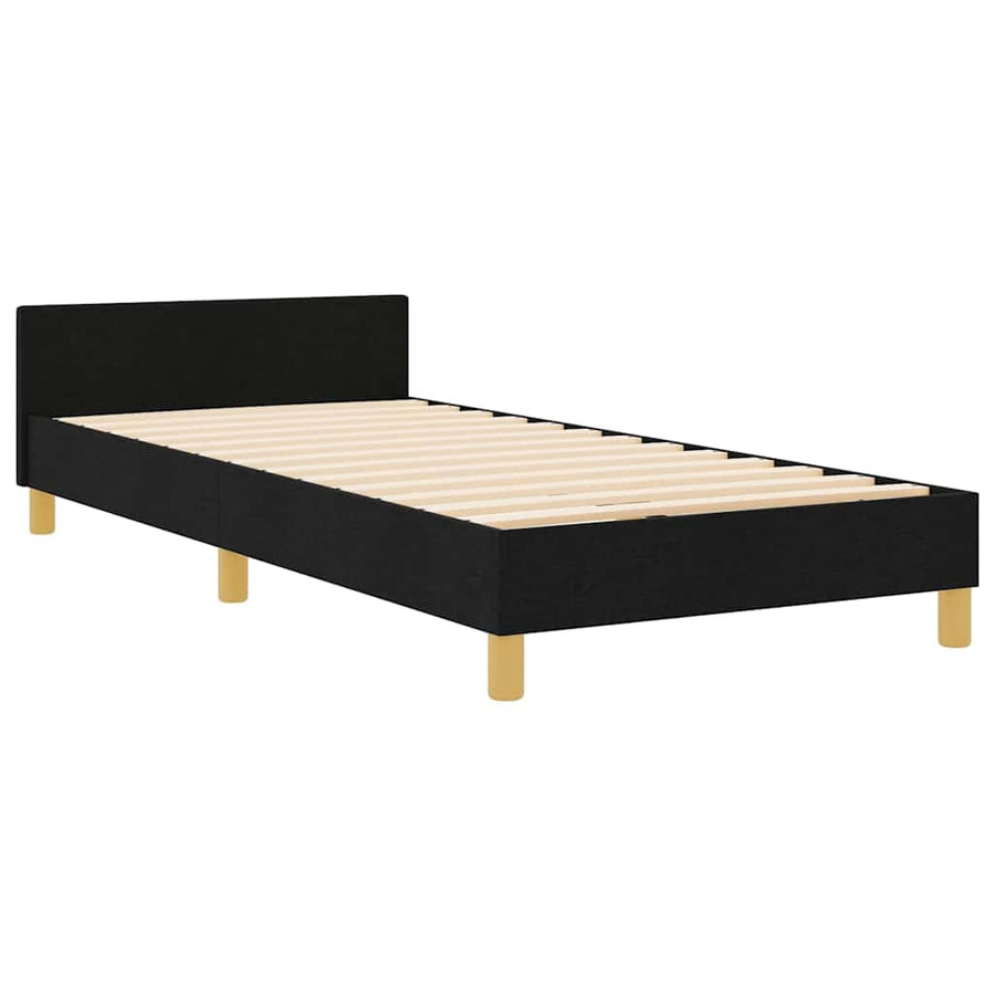 Bedframe met hoofdeinde Zwart 100 x 200 cm Stof