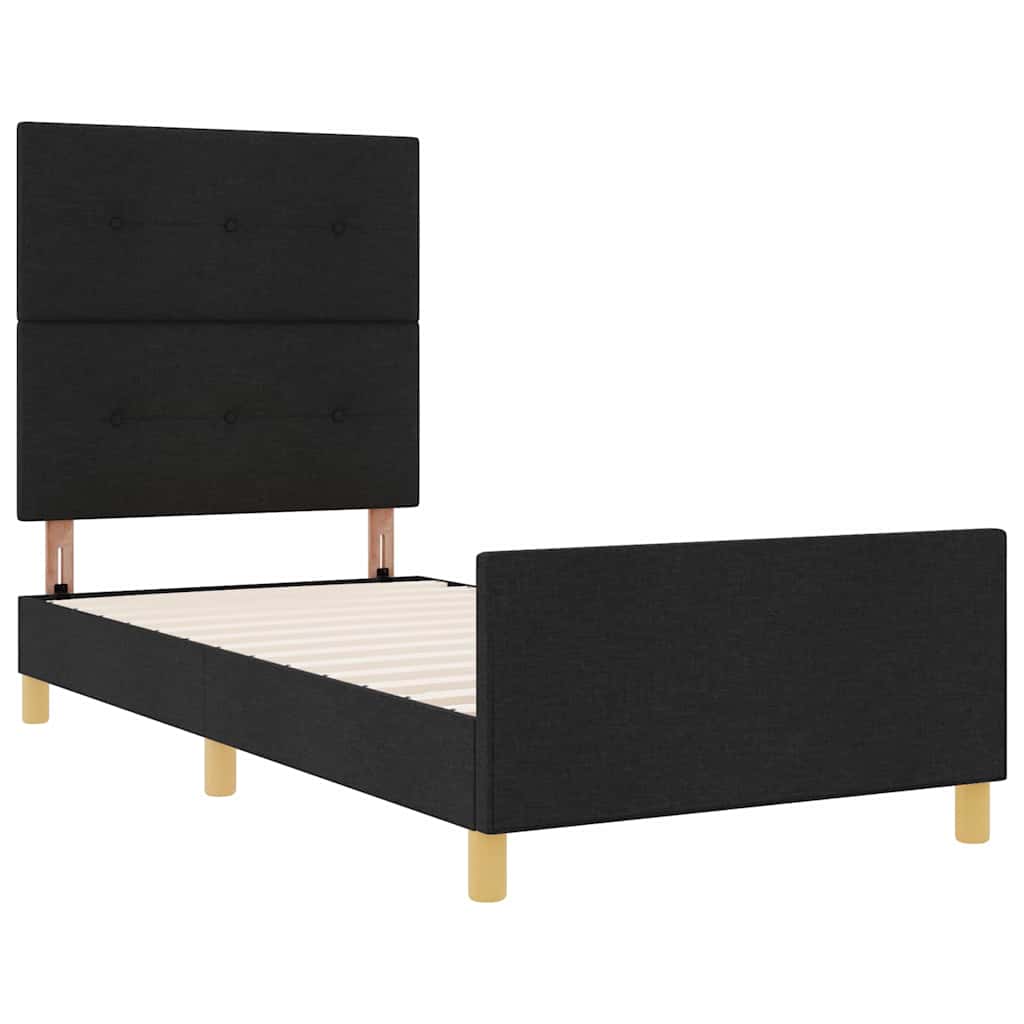 Bedframe met hoofdeinde Zwart 100 x 200 cm Stof