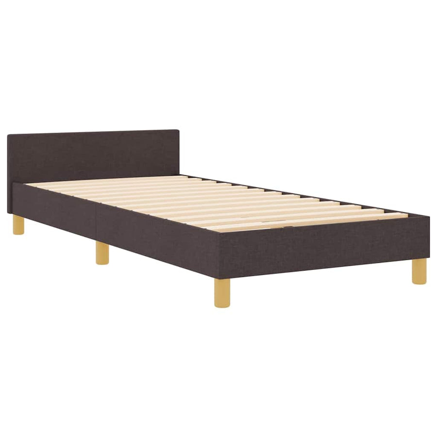 Bedframe met hoofdeinde Donkerbruin 100 x 200 cm Stof