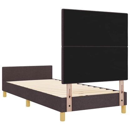 Bedframe met hoofdeinde Donkerbruin 100 x 200 cm Stof