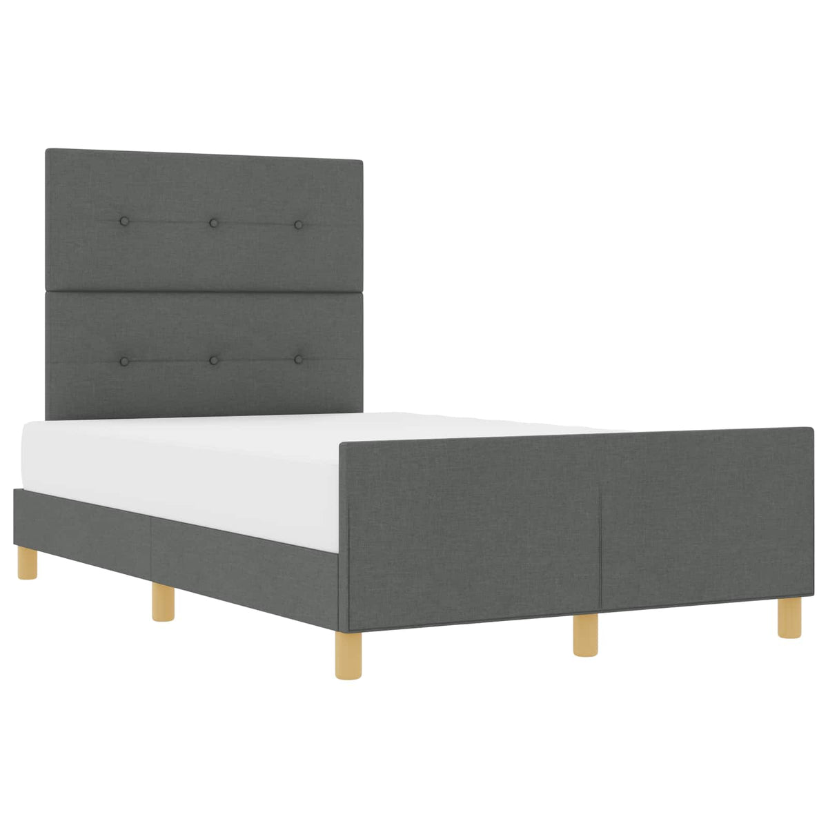 Bedframe met hoofdeinde Donkergrijs 120 x 190 cm Stof