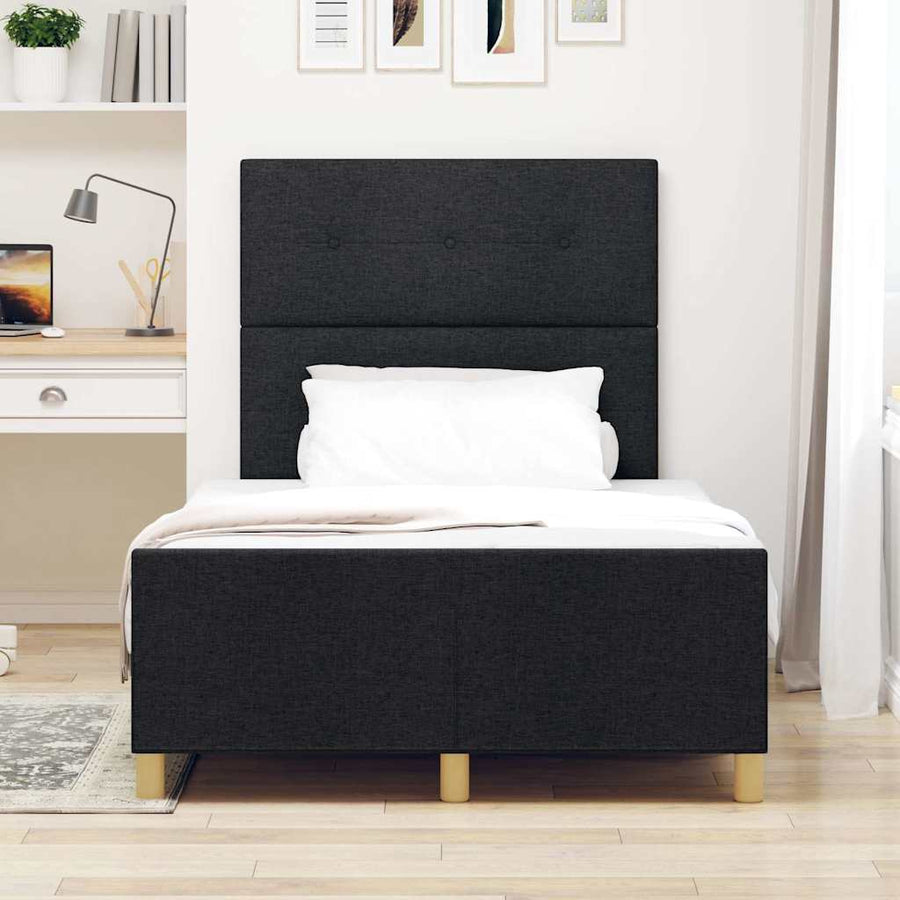 Bedframe met hoofdeinde Zwart 120 x 190 cm Stof