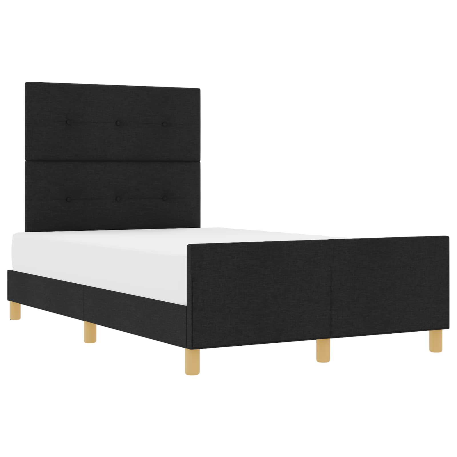 Bedframe met hoofdeinde Zwart 120 x 190 cm Stof