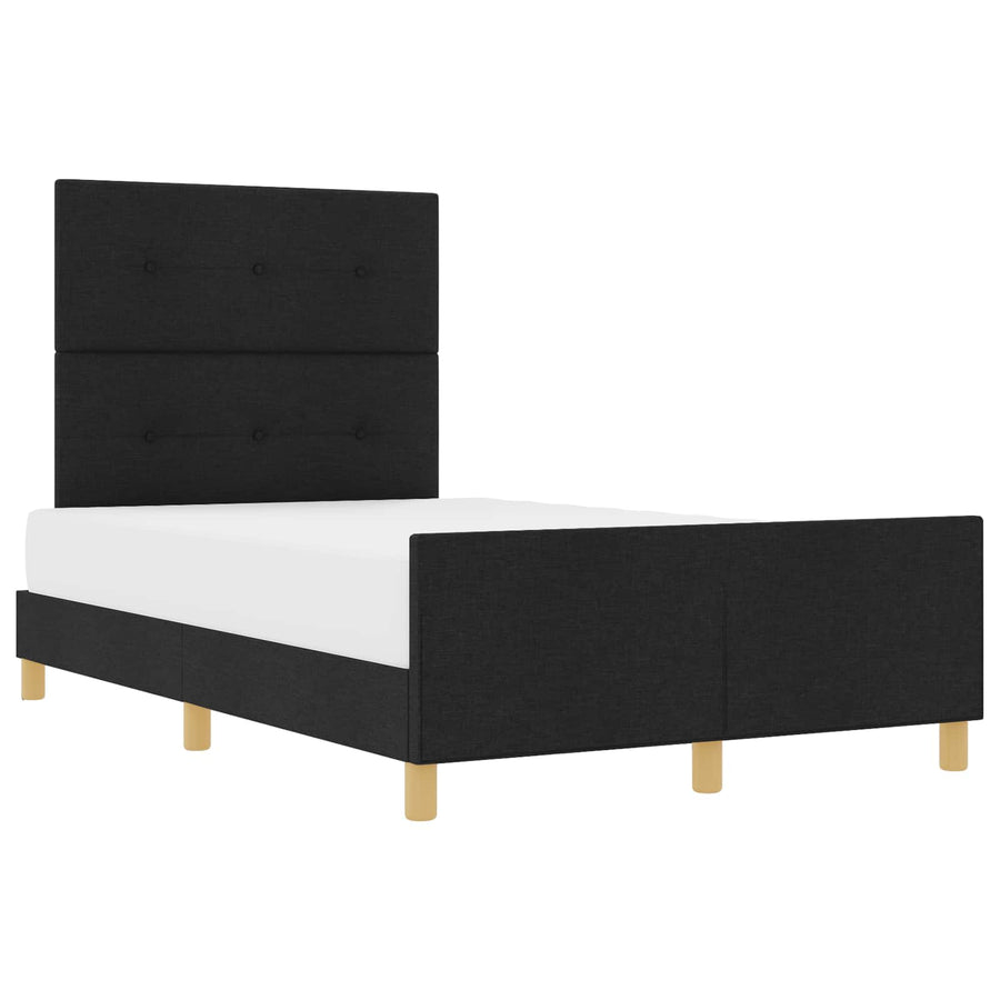 Bedframe met hoofdeinde Zwart 120 x 190 cm Stof