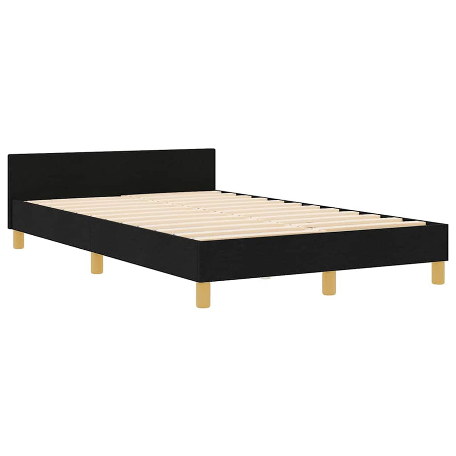 Bedframe met hoofdeinde Zwart 120 x 190 cm Stof