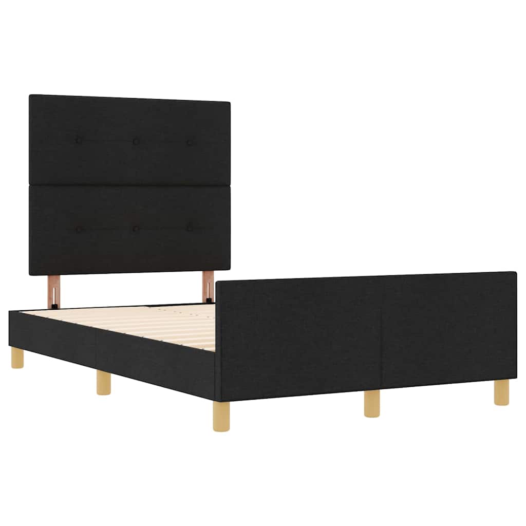 Bedframe met hoofdeinde Zwart 120 x 190 cm Stof
