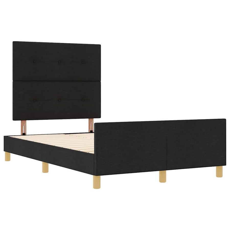 Bedframe met hoofdeinde Zwart 120 x 190 cm Stof