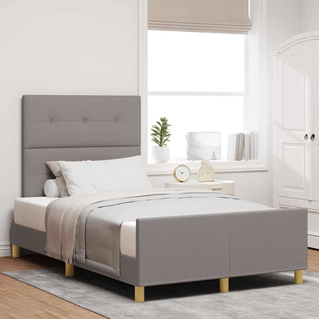 Bedframe Met Hoofdeinde Stof Taupe 120 x 190 cm