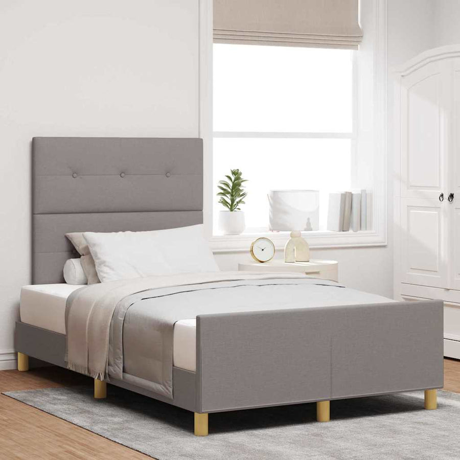 Bedframe Met Hoofdeinde Stof Taupe 120 x 190 cm