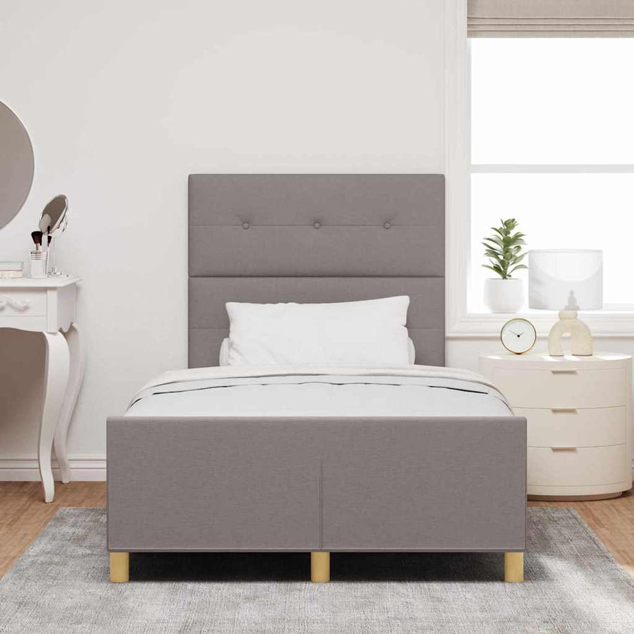 Bedframe Met Hoofdeinde Stof Taupe 120 x 190 cm
