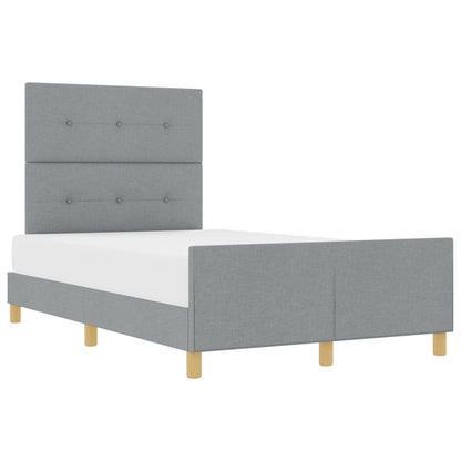Bedframe met hoofdeinde Lichtgrijs 120 x 200 cm Stof