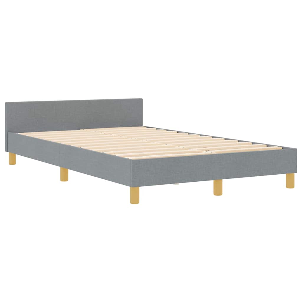 Bedframe met hoofdeinde Lichtgrijs 120 x 200 cm Stof
