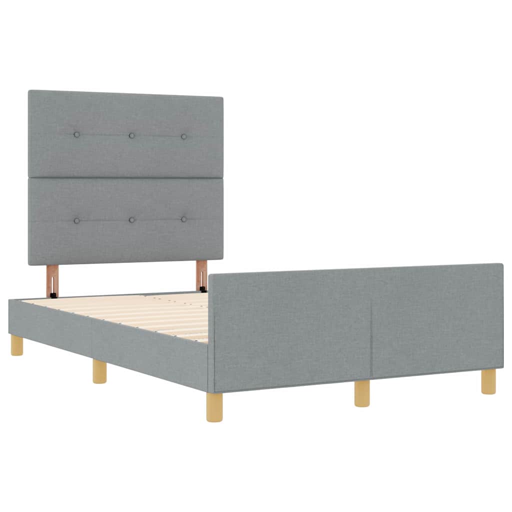 Bedframe met hoofdeinde Lichtgrijs 120 x 200 cm Stof