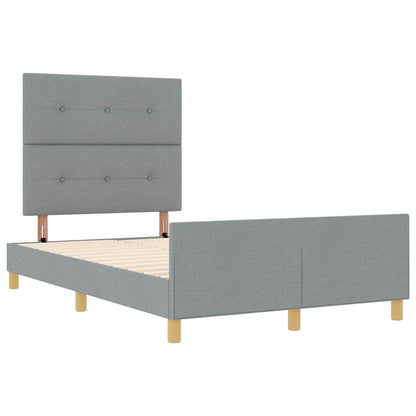 Bedframe met hoofdeinde Lichtgrijs 120 x 200 cm Stof