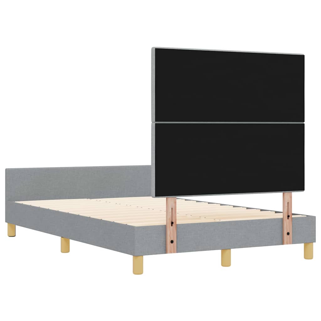 Bedframe met hoofdeinde Lichtgrijs 120 x 200 cm Stof