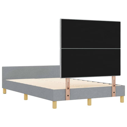Bedframe met hoofdeinde Lichtgrijs 120 x 200 cm Stof