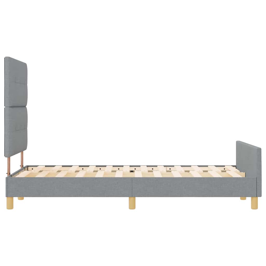 Bedframe met hoofdeinde Lichtgrijs 120 x 200 cm Stof