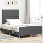 Bedframe 120x200 cm donkergrijs stof