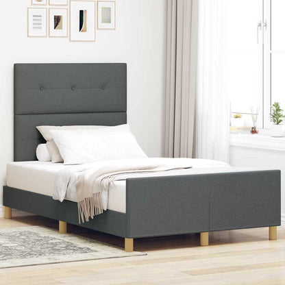 Bedframe met hoofdeinde Donkergrijs 120 x 200 cm Stof