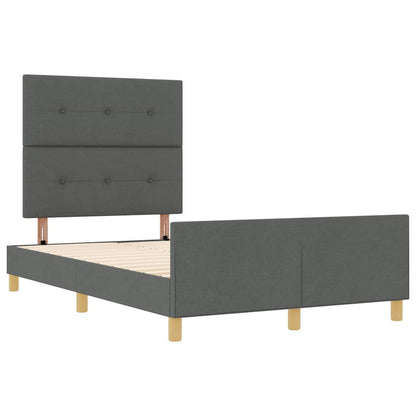 Bedframe met hoofdeinde Donkergrijs 120 x 200 cm Stof