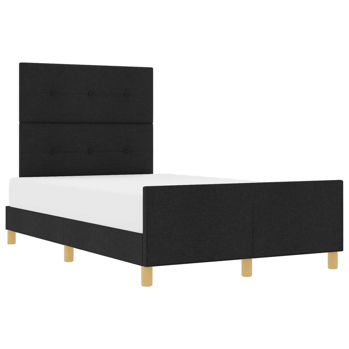 Bedframe met hoofdeinde Zwart 120 x 200 cm Stof