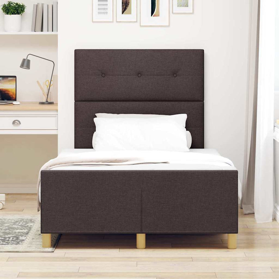 Bedframe met hoofdeinde Donkerbruin 120 x 200 cm Stof
