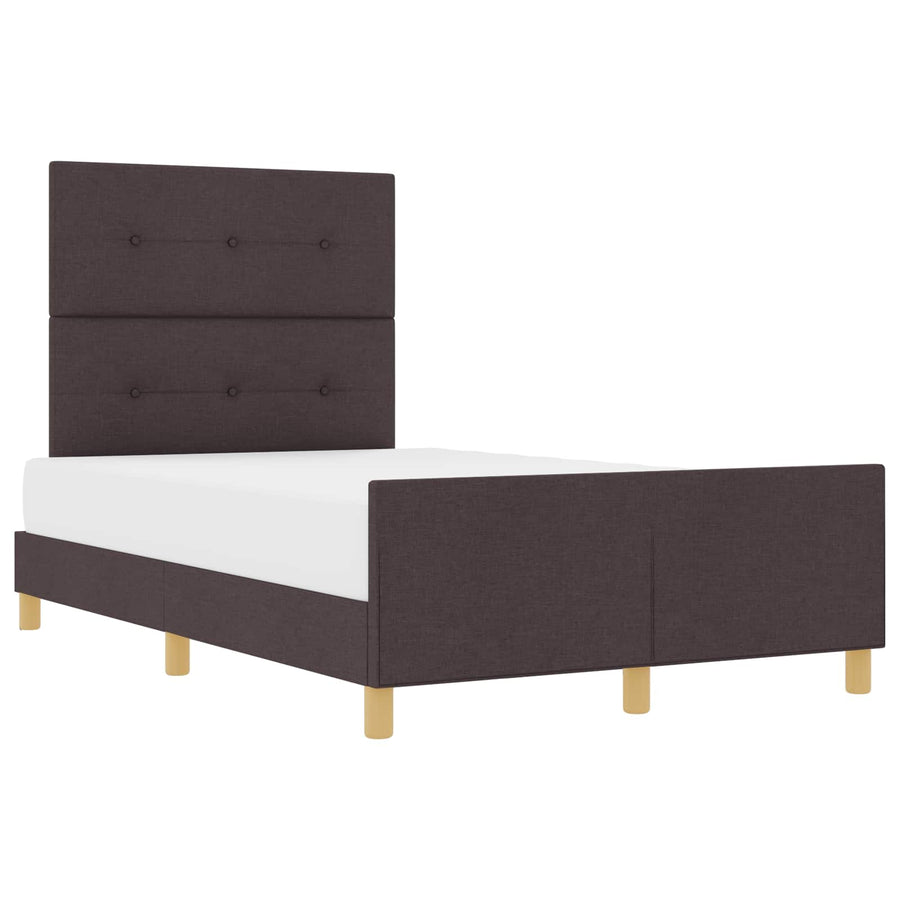 Bedframe met hoofdeinde Donkerbruin 120 x 200 cm Stof