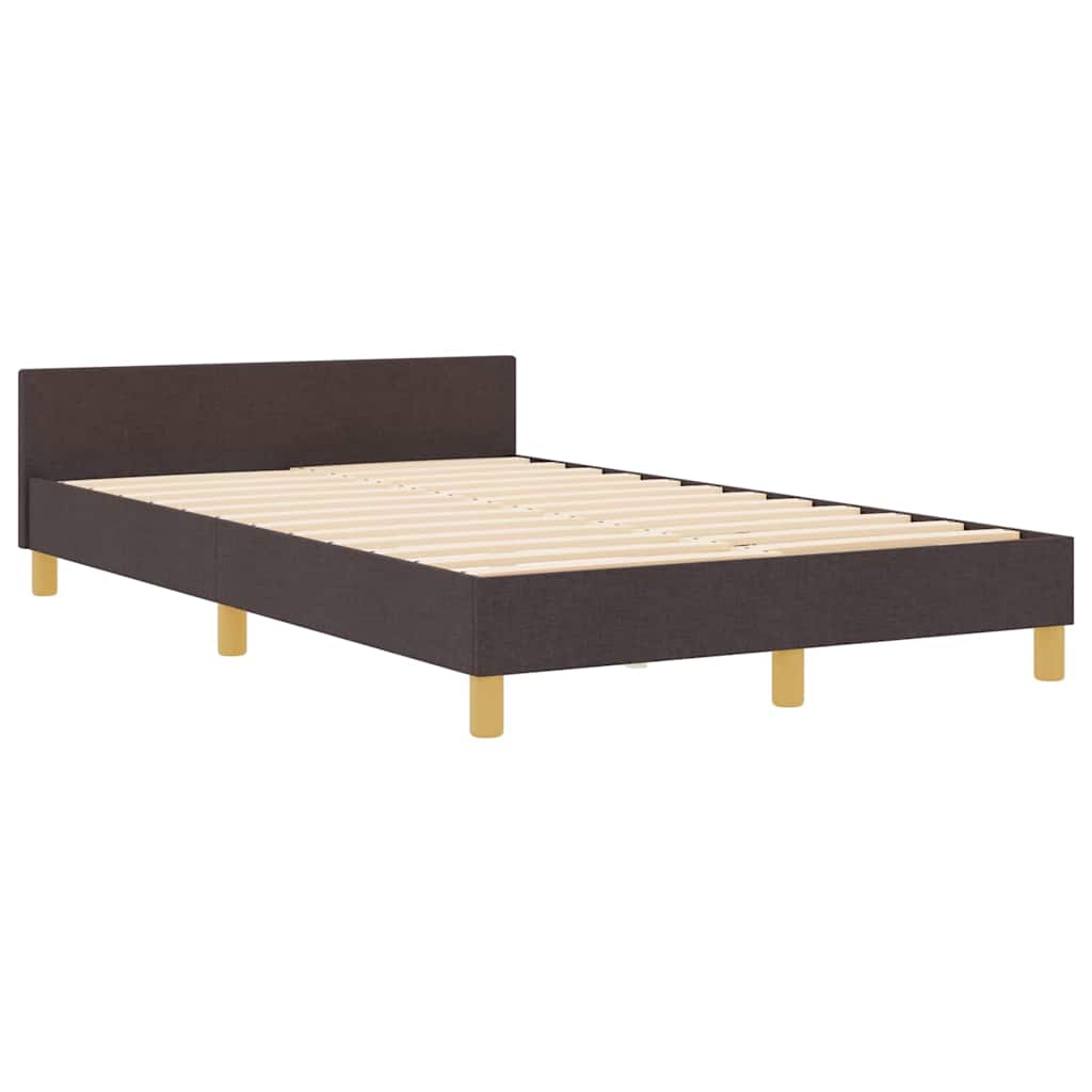 Bedframe met hoofdeinde Donkerbruin 120 x 200 cm Stof