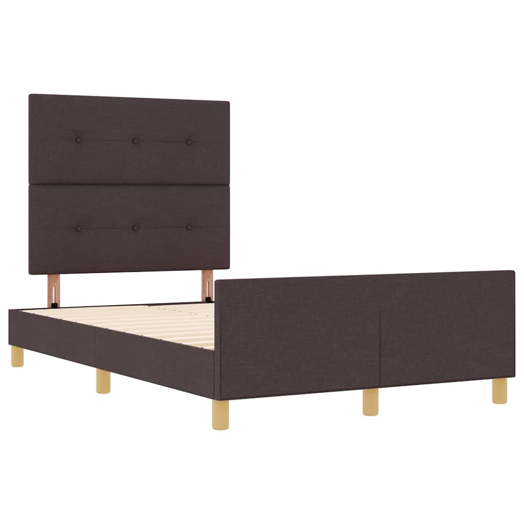 Bedframe met hoofdeinde Donkerbruin 120 x 200 cm Stof