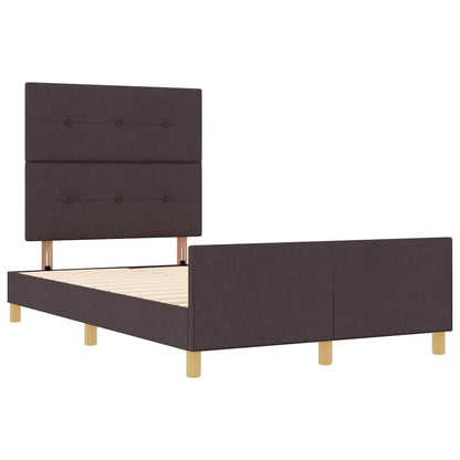 Bedframe met hoofdeinde Donkerbruin 120 x 200 cm Stof