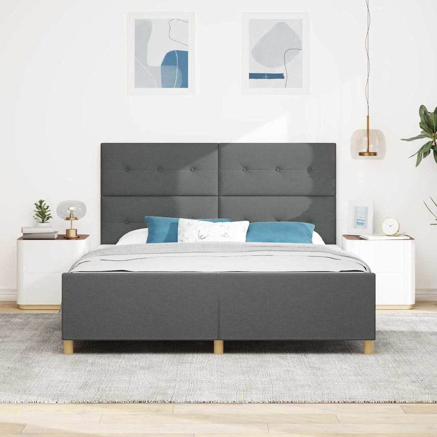 Bedframe met hoofdeinde Donkergrijs 180 x 200 cm Stof