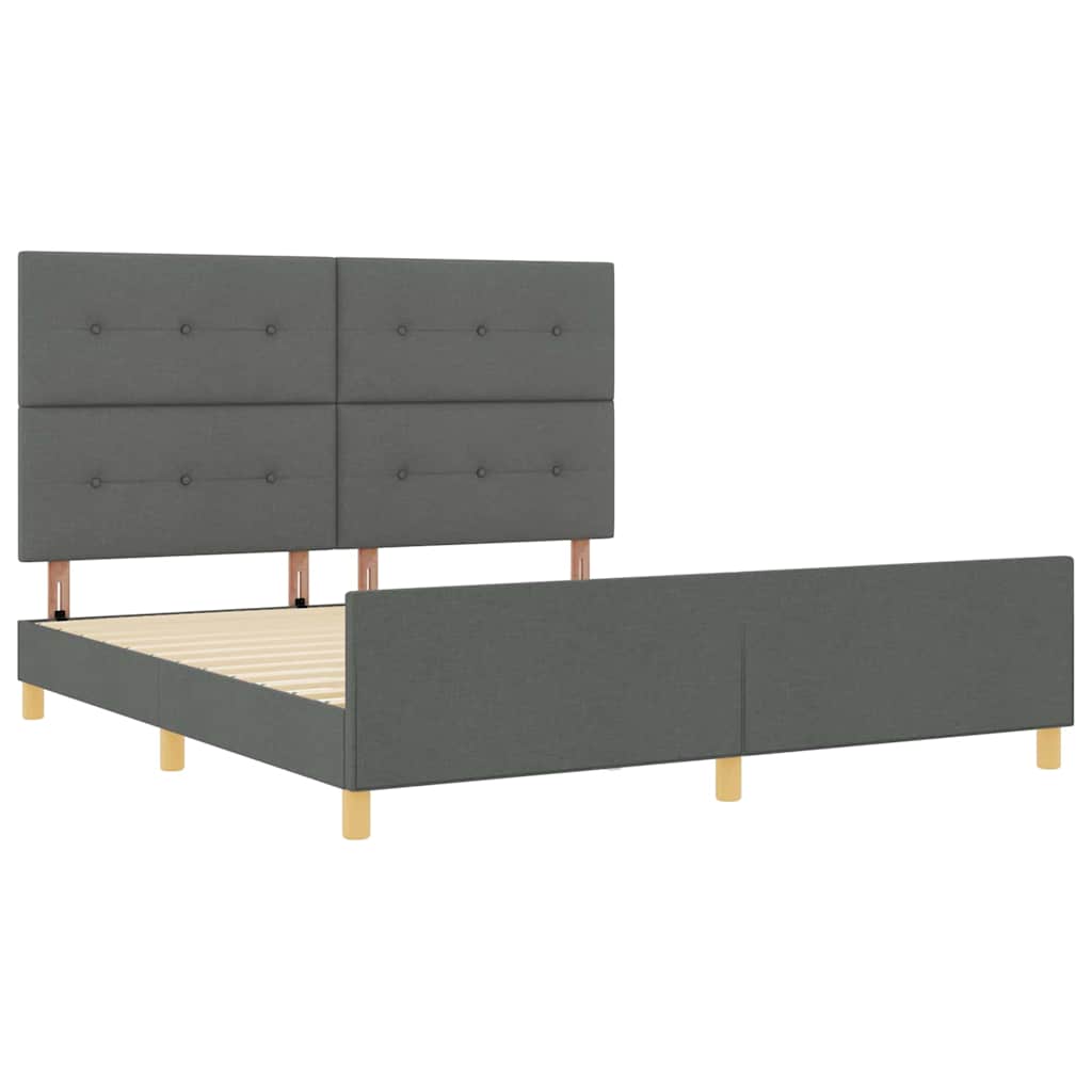 Bedframe met hoofdeinde Donkergrijs 180 x 200 cm Stof