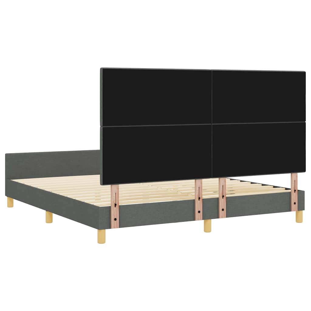 Bedframe met hoofdeinde Donkergrijs 180 x 200 cm Stof