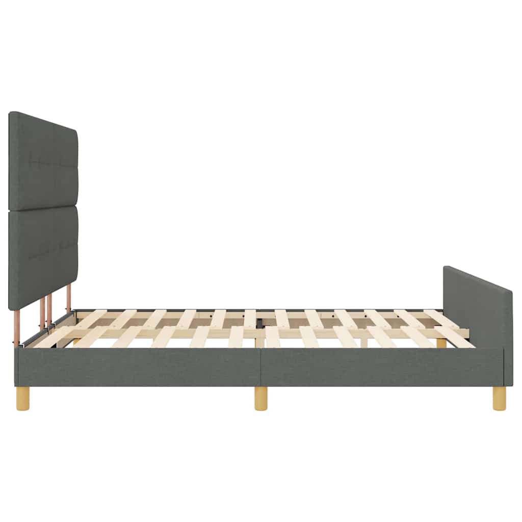 Bedframe met hoofdeinde Donkergrijs 180 x 200 cm Stof