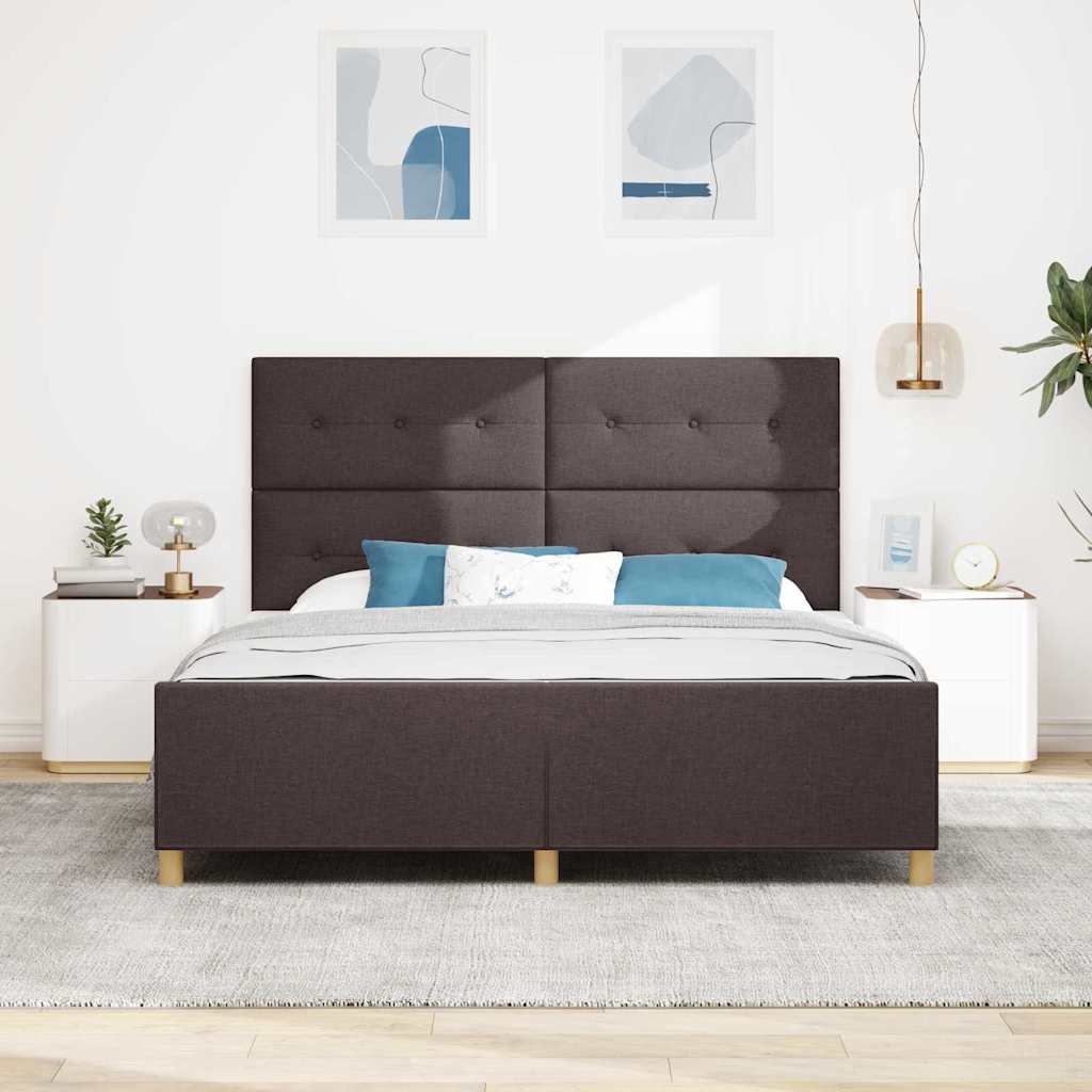 Bedframe met hoofdeinde Donkerbruin 180 x 200 cm Stof